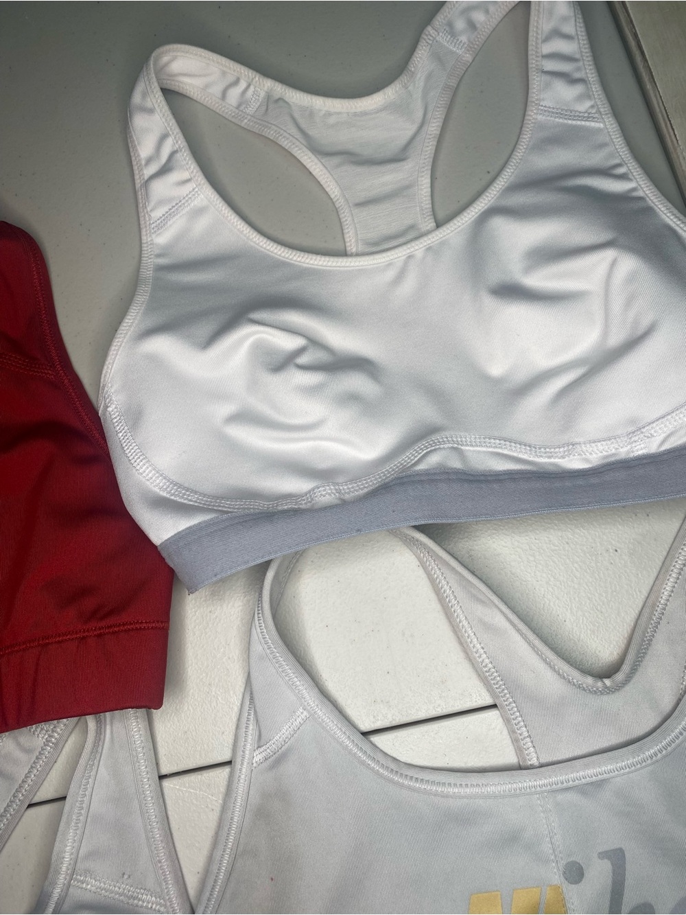 Nike Sports Bra Set - Red, White & Gray Mix - Picture 6 of 16